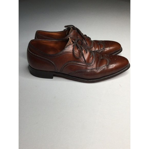 VTG Frank Brothers Cognac Burgundy Brown Brogue Wingtip Oxfords Men’s Sz 12 AAA main image 10
